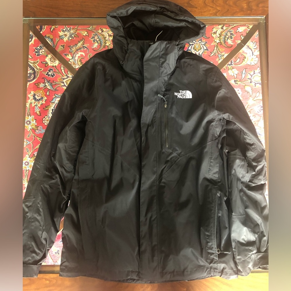 The North Face Jacket Mens medium Black Hyvent Hooded Windbreaker